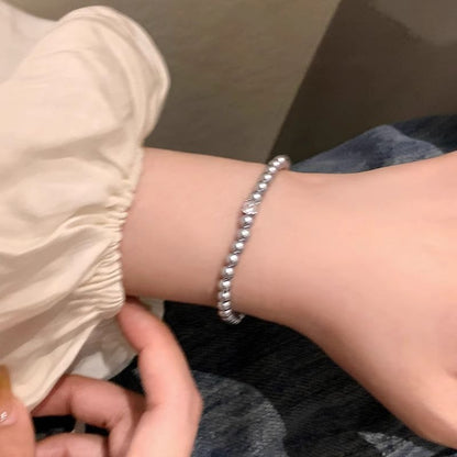 Rhinestone Faux Pearl Alloy Bracelet