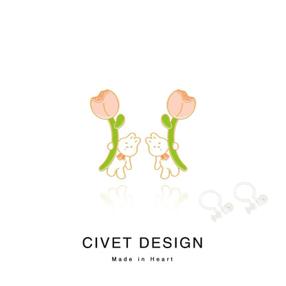 Stud Rabbit Earring ) / Cartoon ( Ear Sterling Various Silver Designs Cuff