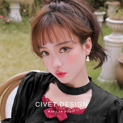 Box Velvet + Earring Jewelry Halloween Phantom Pumpkin