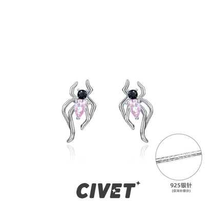 Simple / Spider Earring Cuff Stud Silver Ear Sterling