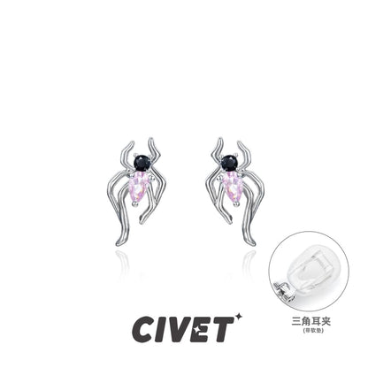 Simple / Spider Earring Cuff Stud Silver Ear Sterling