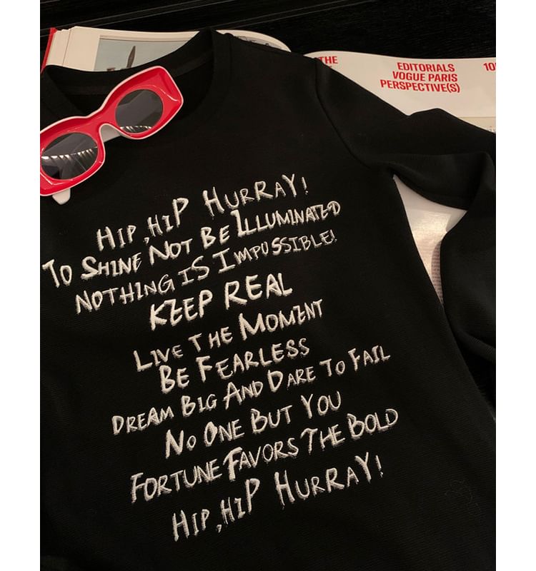 Long-Sleeve Lettering Dress