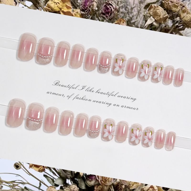 Florale Kunstperlen zum Aufdrücken von Nägeln