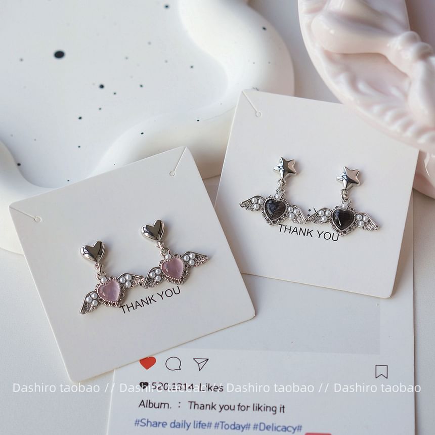 Clip-On Gemstone / Earring Heart Drop