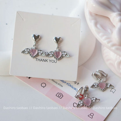 Clip-On Gemstone / Earring Heart Drop