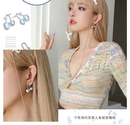 Cherry Clip-On / Earring Heart Stud