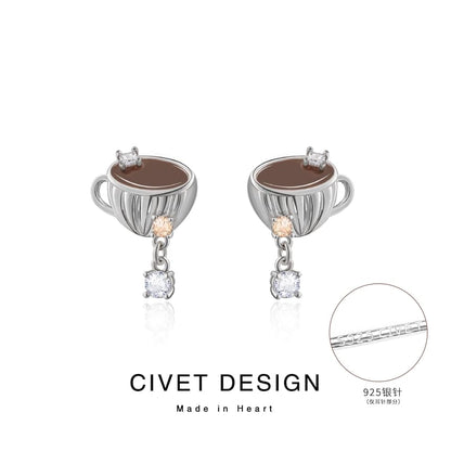 On Earring / Coffee Clip Stud