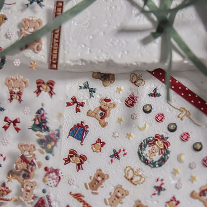 Autocollants Nail Art de Noël de dessin animé