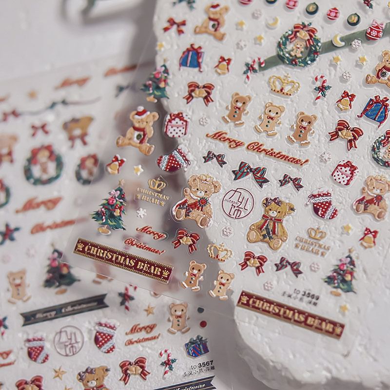 Autocollants Nail Art de Noël de dessin animé