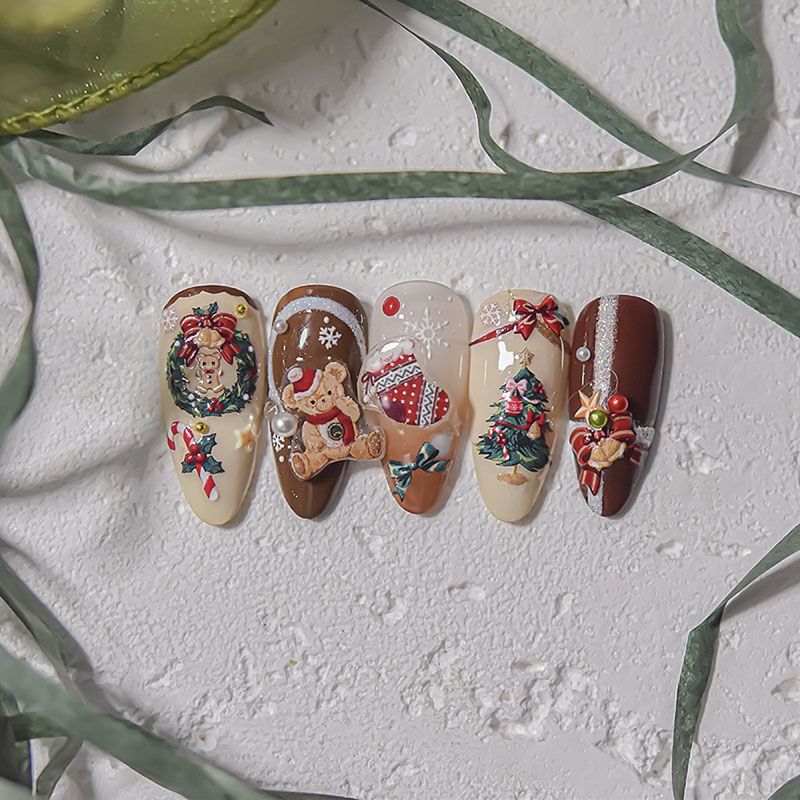 Autocollants Nail Art de Noël de dessin animé