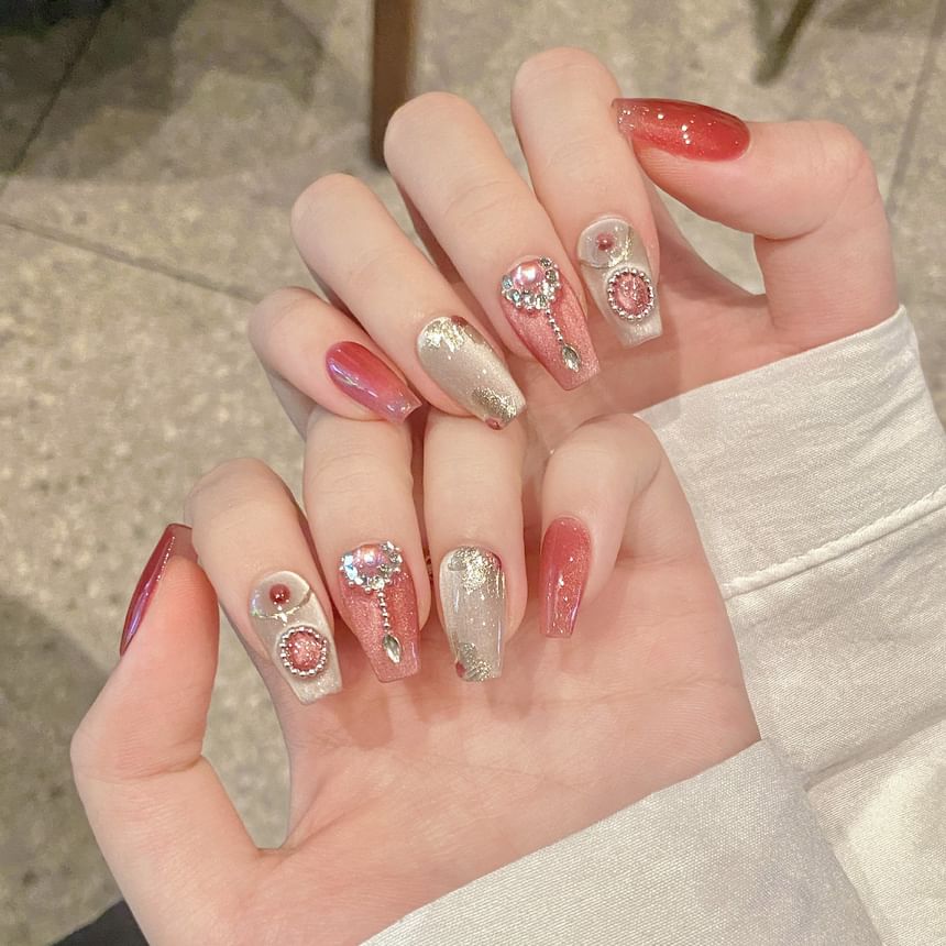 Strass-Press-On-Nagel