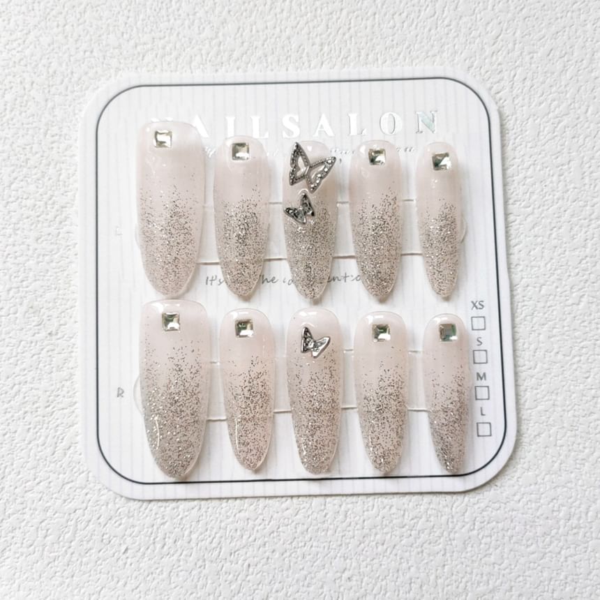 Ongles papillon pailletés à coller