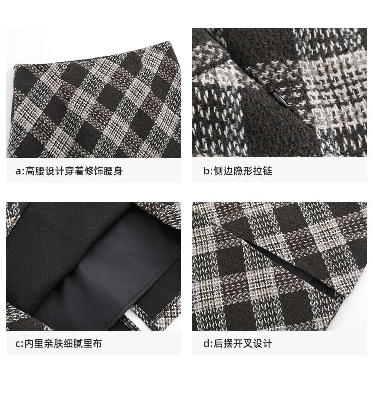 High Waist Plaid Maxi A-Line Skirt