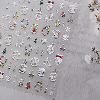 Autocollants pour ongles boules de cristal de Noël AH791