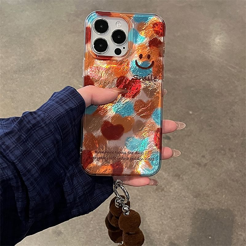 Smiley Phone Case / Pom Set Strap
