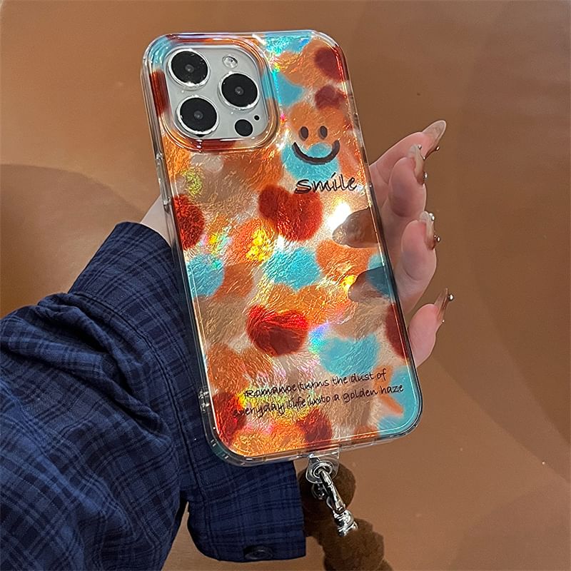 Smiley Phone Case / Pom Set Strap
