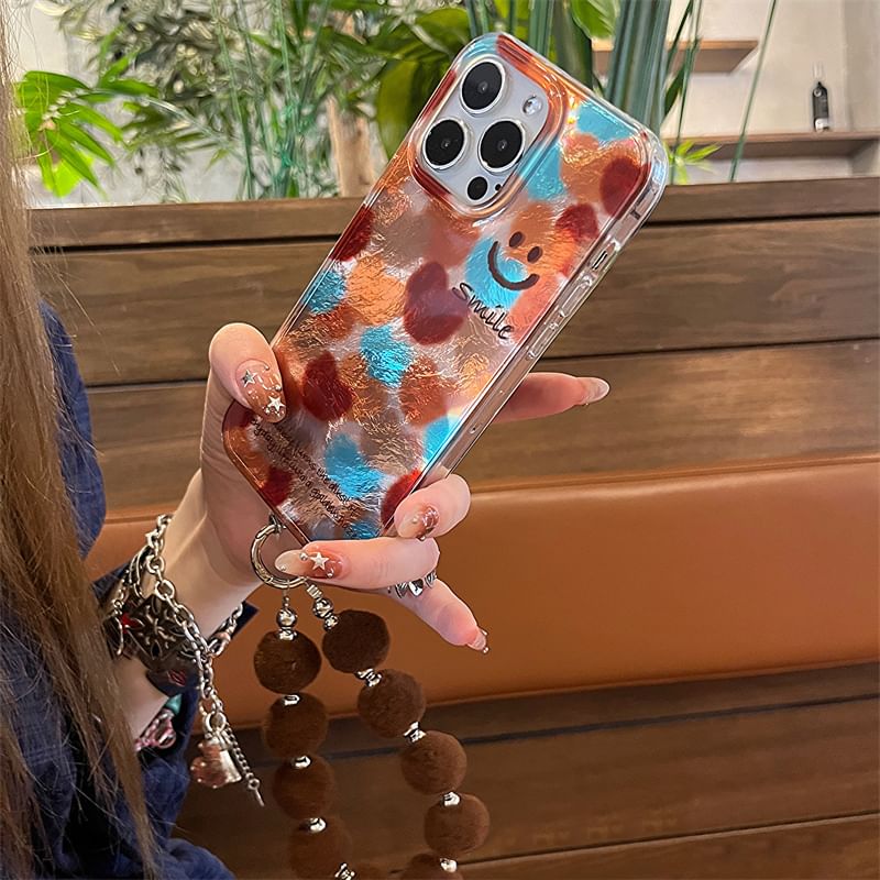 Smiley Phone Case / Pom Set Strap