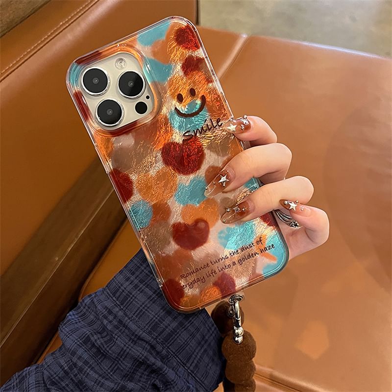 Smiley Phone Case / Pom Set Strap