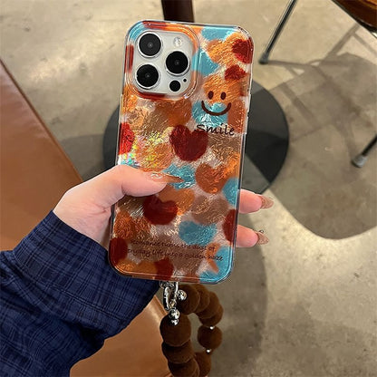 Smiley Phone Case / Pom Set Strap