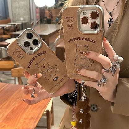 Set / Dog Pom Phone Strap Case