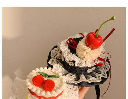 / Lace Hair Hat Headband Cherry Clip Trim