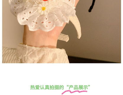 / Lace Hair Hat Headband Cherry Clip Trim