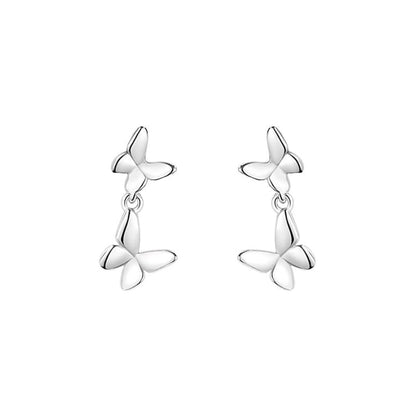 925 Silver Earring Drop Butterfly Sterling