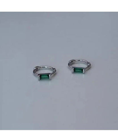 Huggie Sterling 925 Rhinestone Earring Silver