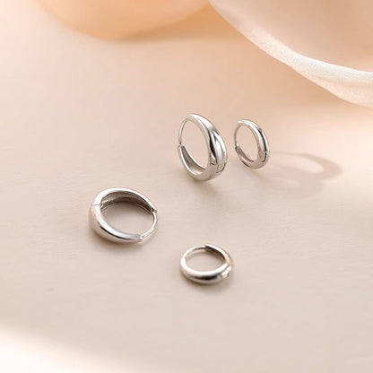 925 Sterling Earring Hoop Silver Glossy