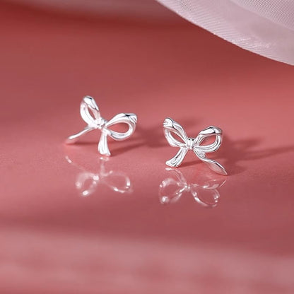 Stud Bow Sterling Silver Earring 925