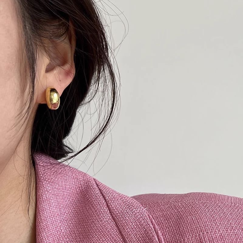 Hoop Earring Sterling Glossy 925 Silver