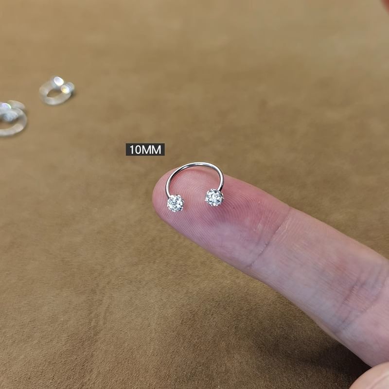 Rhinestone Huggie Earring Open