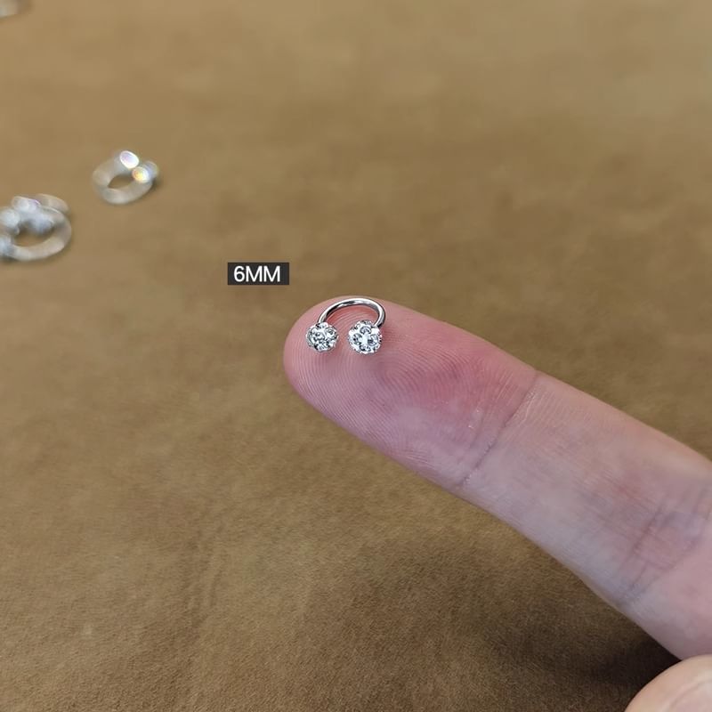 Rhinestone Huggie Earring Open