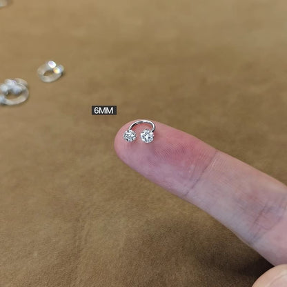 Rhinestone Huggie Earring Open