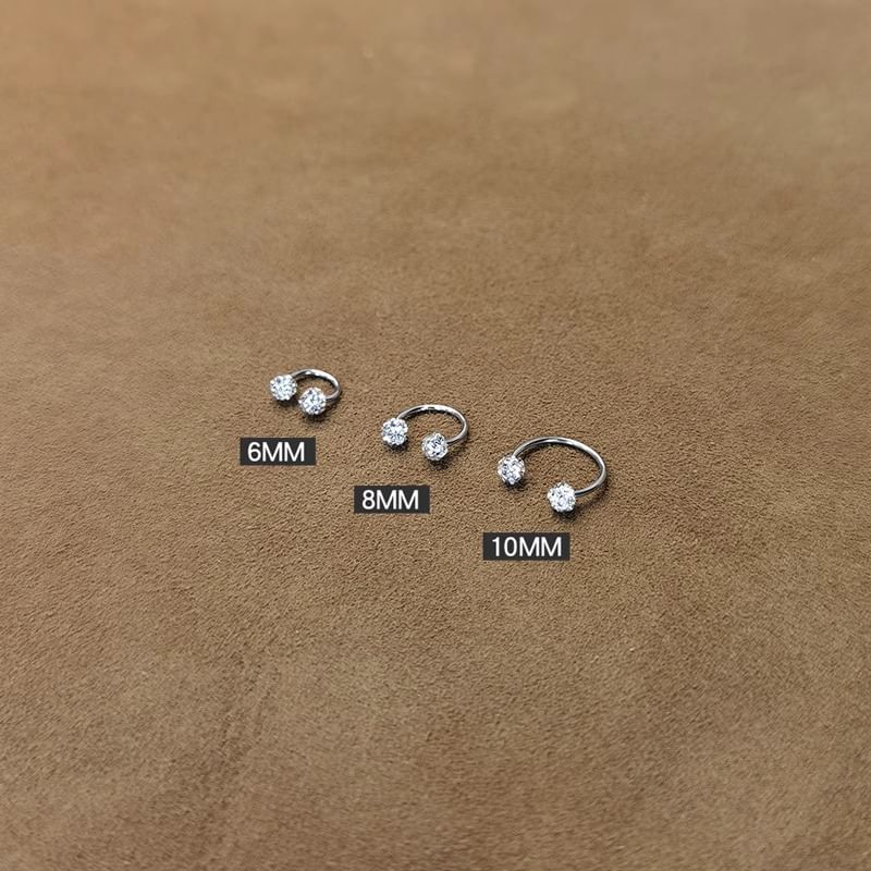 Rhinestone Huggie Earring Open
