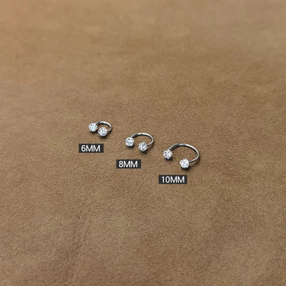 Rhinestone Huggie Earring Open