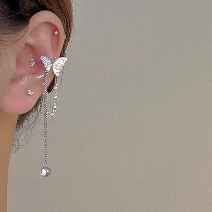 Pearl Cuff Ear Butterfly Faux