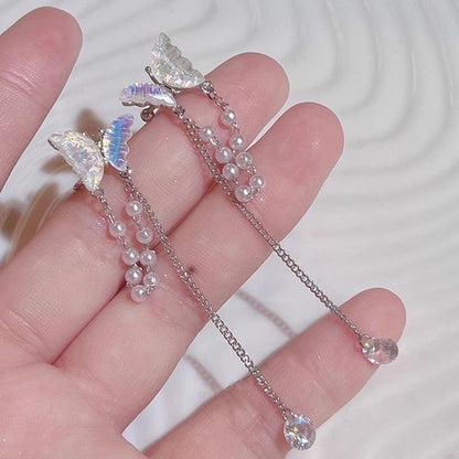 Pearl Cuff Ear Butterfly Faux