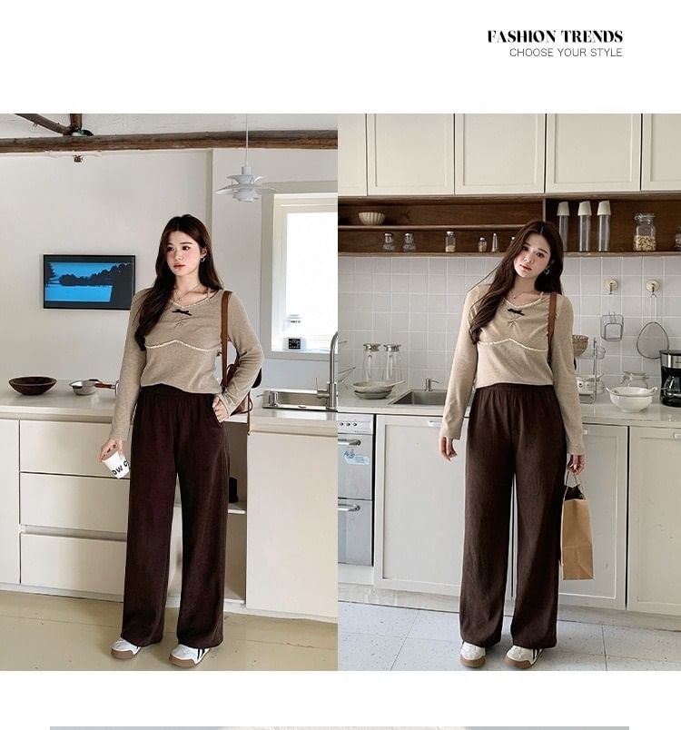 High Rise Corduroy Wide Leg Pants