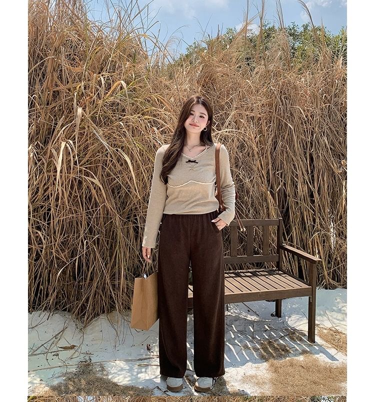 High Rise Corduroy Wide Leg Pants