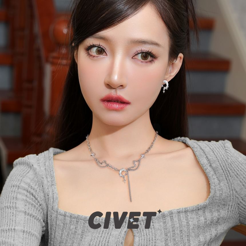 Earring Ear Alloy Star / Drop Moon Rhinestone Cuff
