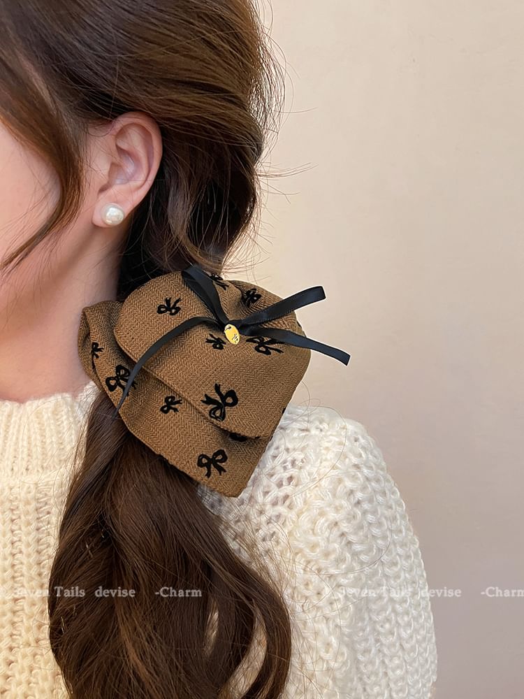 Scrunchie Print Hair Bow