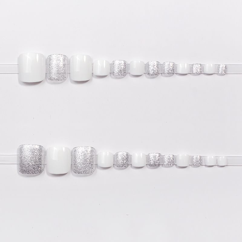 Glitzer-Press-On-Zehennagel