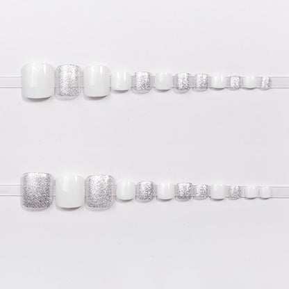 Glitzer-Press-On-Zehennagel