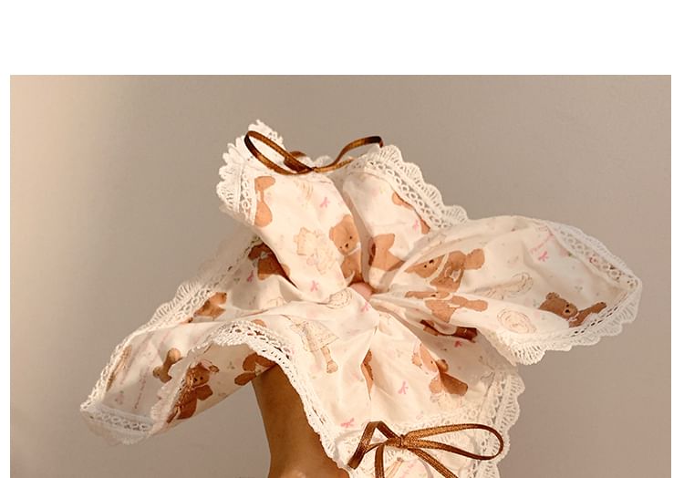 Lace Bow Scrunchie Trim