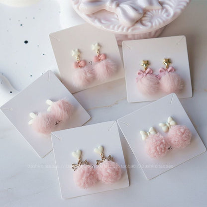 Pom Clip-On / Drop Earring