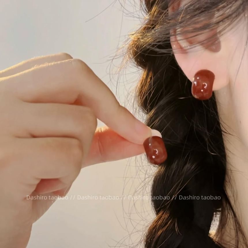 Clip-On Stud Bow Earring Ear Plain Drop /