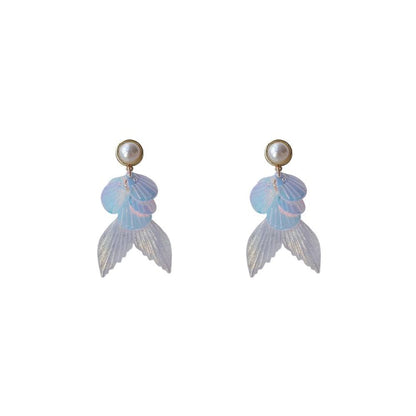 Drop Clip-On Earring / Faux Tail Mermaid Pearl