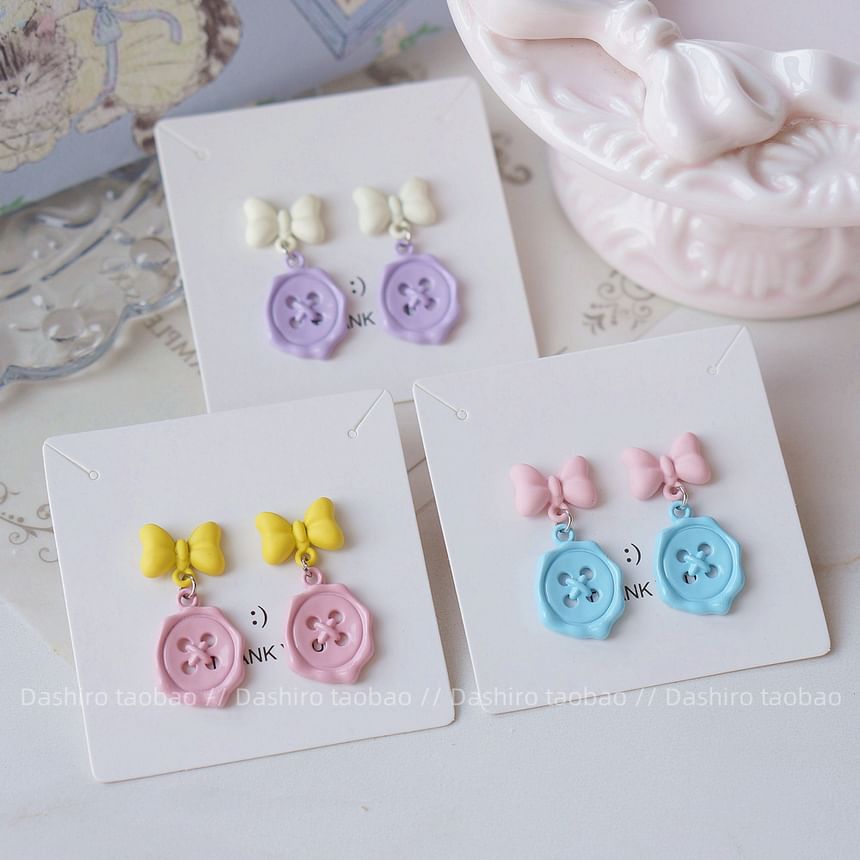 Earring Button / Bow Drop Clip-On