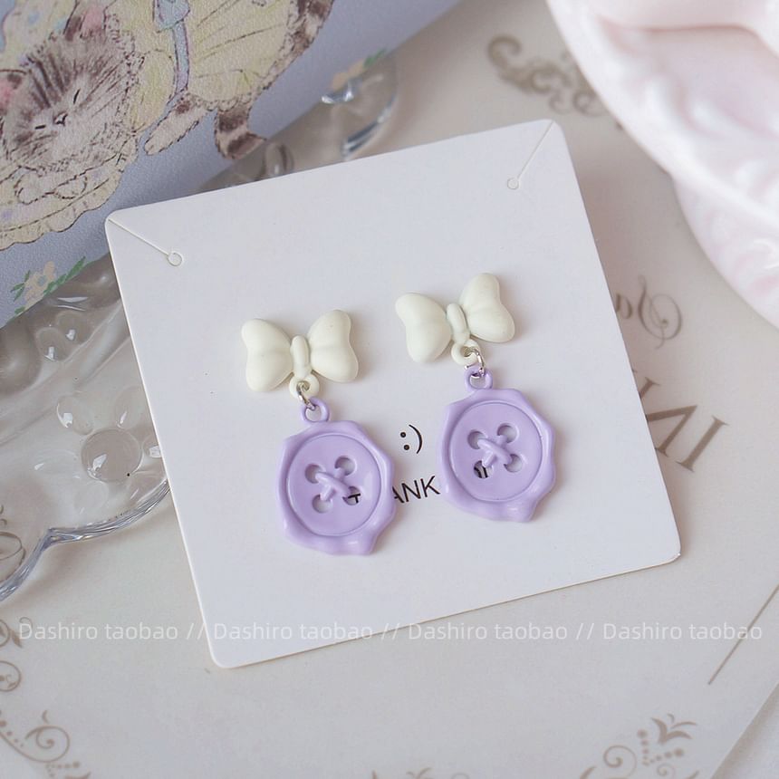 Earring Button / Bow Drop Clip-On